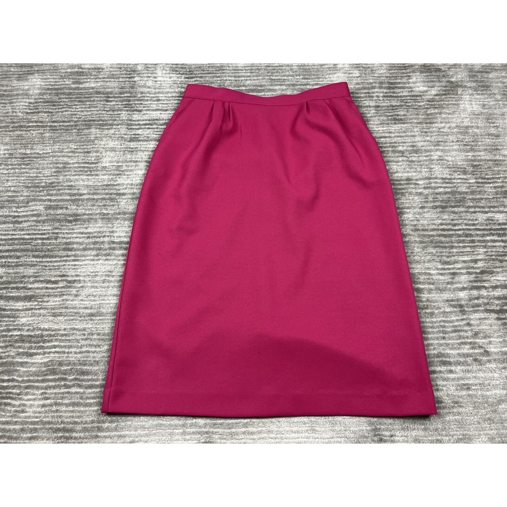 Carriage Court Skirt Women 16 Magenta Pink A-Line Midi Pleated Pockets Vintage